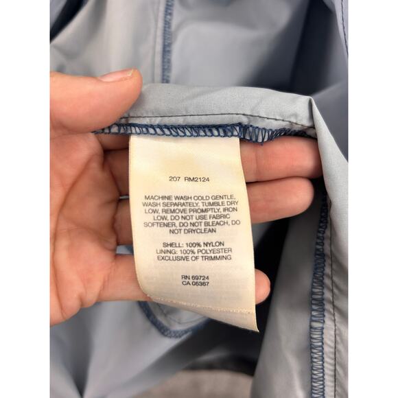 Columbia Men’s XL Waterproof Windbreaker Hooded Jacket Blue Gray Nylon - Picture 8 of 9